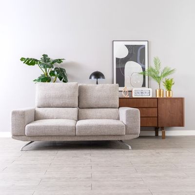 Aston Recliner Sofa, L190-210, Grey (with ottoman)