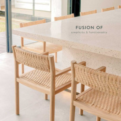 BEGITU Dining Chair, Rattan [Display 2 Left]