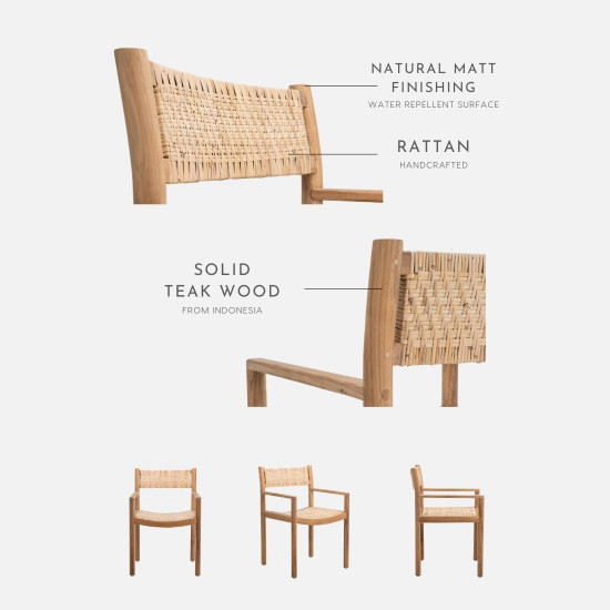 BEGITU Dining Chair, Rattan [Only 4 Left]