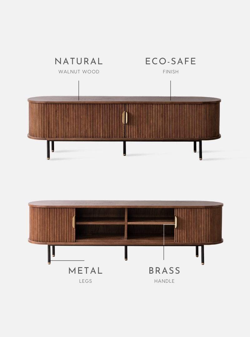 OTTO TV cabinet, Natural Walnut L180