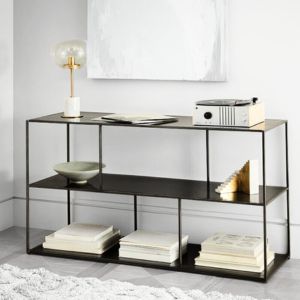 SIMP Two Layers with Grids Metal Shelf, Matt Black