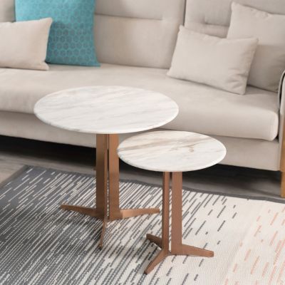 (SALE) NOVA One Leg Side Table SET