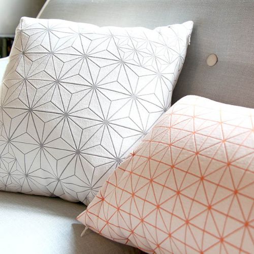 Geo origami pillow-M Orange [SALE]