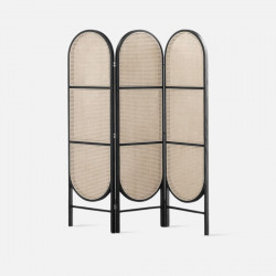 OAKI Rattan Folding Partition, Black