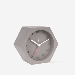 Alarm Clock Hexagon Concrete Dark Grey