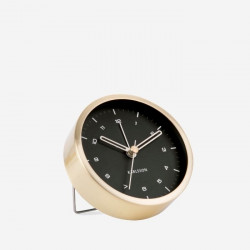 Alarm clock Tinge Steel - Gold with Black Dial