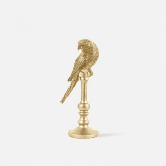 Statue Parrot Polyresin Gold Statue Parrot Polyresin Gold