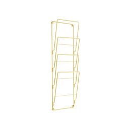 Magazine Rack Steel Wire Gold Plated