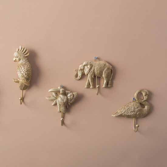 Coat hook Flamingo gold painted Coat hook Flamingo gold painted
