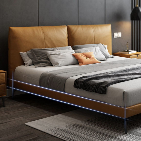 LOGAN II Leather Bed Frame, with storage, Genuine leather LOGAN II Leather Bed Frame, with storage, Genuine leather