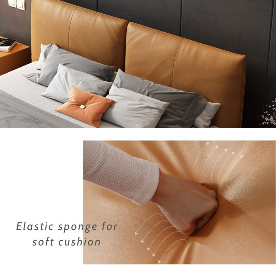 LOGAN II Leather Bed Frame, with storage, Genuine leather LOGAN II Leather Bed Frame, with storage, Genuine leather