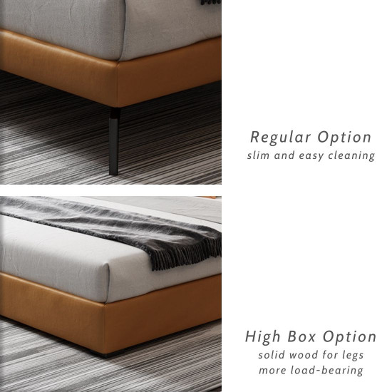 LOGAN II Leather Bed Frame, with storage, Genuine leather LOGAN II Leather Bed Frame, with storage, Genuine leather