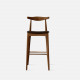 [SALE] Elbow Round Bar Stool, W47, Walnut