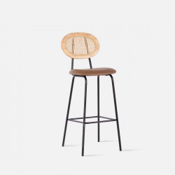 Willow Rattan Bar Steel Stool