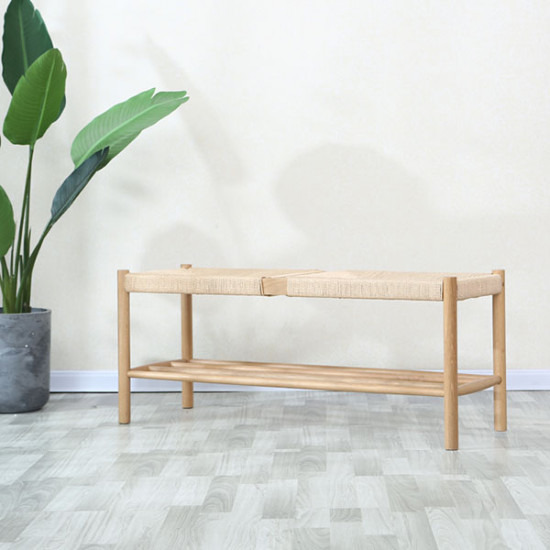 Unite Bench with rope weave, W110, Walnut Unite Bench with rope weave, W110, Walnut