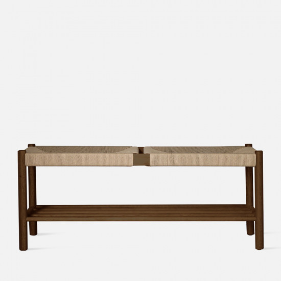 Unite Bench with rope weave, W110, Walnut Unite Bench with rope weave, W110, Walnut