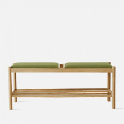 Unite Bench with Fabric, W110 Oak