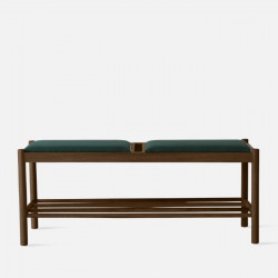 Unite Bench with Fabric W110 Walnut Green