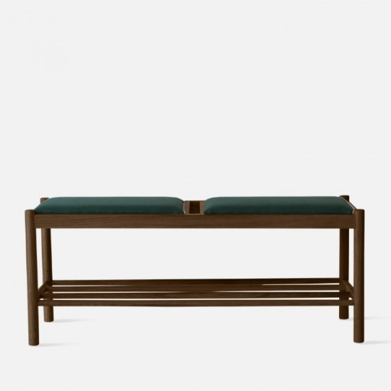 Unite Bench with Fabric W110 Walnut Green Unite Bench with Fabric W110 Walnut Green