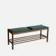 Unite Bench with Fabric W110 Walnut Green