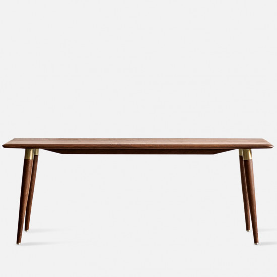 DANDY Bench with Brass, L120 Natural Walnut