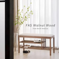 Bench with Shoe Shelf L90, Walnut [Sale]
