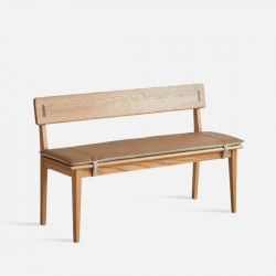 ELGIN Bench with back with cushion, L120-140, double side cushion