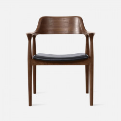 Hiroshima Armchair, W62, Walnut