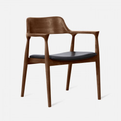 Hiroshima Armchair, W62, Walnut