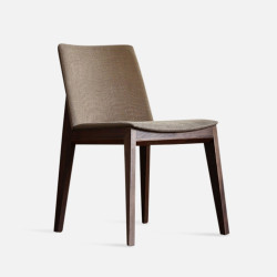 Framework Upholstered Dining Chair, W48,Dark Walnut, Beige [In-stock] SG