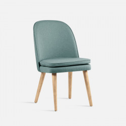 JC Armless Chair, W52, Ash with Tale blue fabric