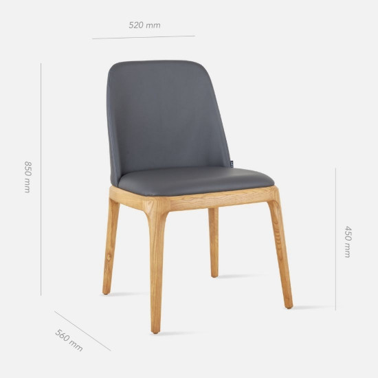 Fin Armless Dining Chair, Ash Fin Armless Dining Chair, Ash