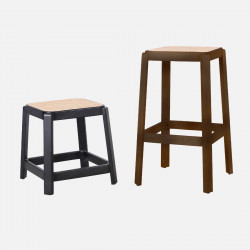 [SALE] Willow Rattan Bar Stool, Walnut