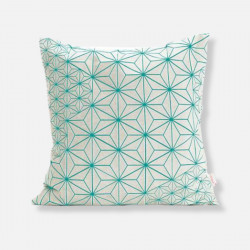 Tamara pillow - Turquoise & White [DISPLAY Left]