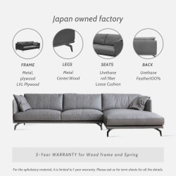 KUMA Leather Sofa, L-Shape, L254-L284