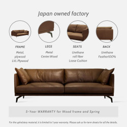 KUMA Leather Sofa, L186, Full Leather, G6 491