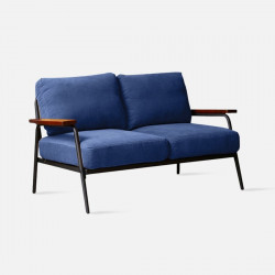 Industrial Metal Sofa 2S, Blue Jean