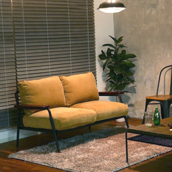 Industrial Metal Sofa 2S, Blue Jean Industrial Metal Sofa 2S, Blue Jean
