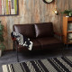 Industrial Metal Sofa 3S, Blue Jean