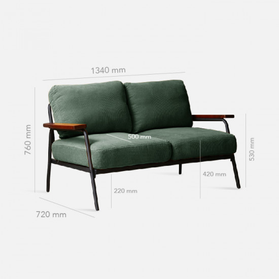Industrial Metal Sofa 2S, Blue Jean Industrial Metal Sofa 2S, Blue Jean