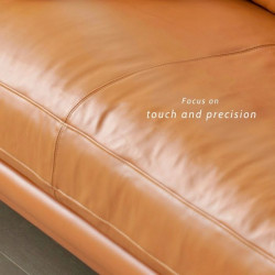 Nadine Leather Sofa, L180-L238, Custom