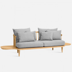 Willow Sofa with sidetable, Natural Ash, Grey [In-stock]