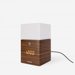 Alarm Clock Frosted Light LED - dark wood veneer [SALE]