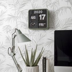 Wall clock Mini Flip green casing, black dial