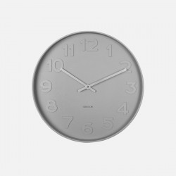 Wall Clock Mr. Grey Numbers, Warm Grey