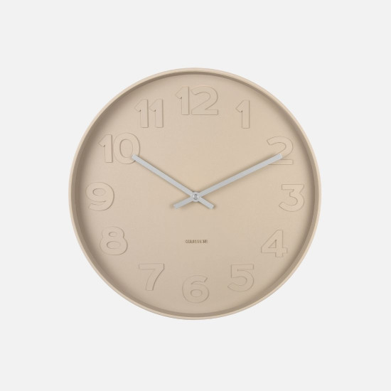 Wall Clock Mr. Beige Numbers, Soft Beige [SALE]