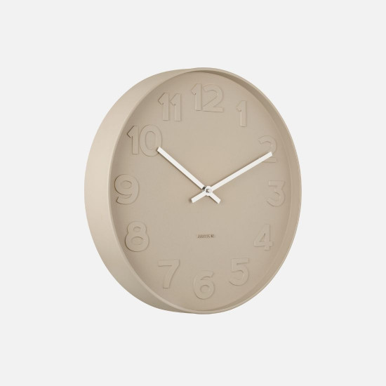 Wall Clock Mr. Beige Numbers, Soft Beige [SALE]