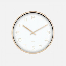 Wall Clock Gold Elegance - White