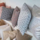 Tamara pillow - Turquoise & White [DISPLAY Left]