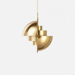 Comly Round Pendant, Brass